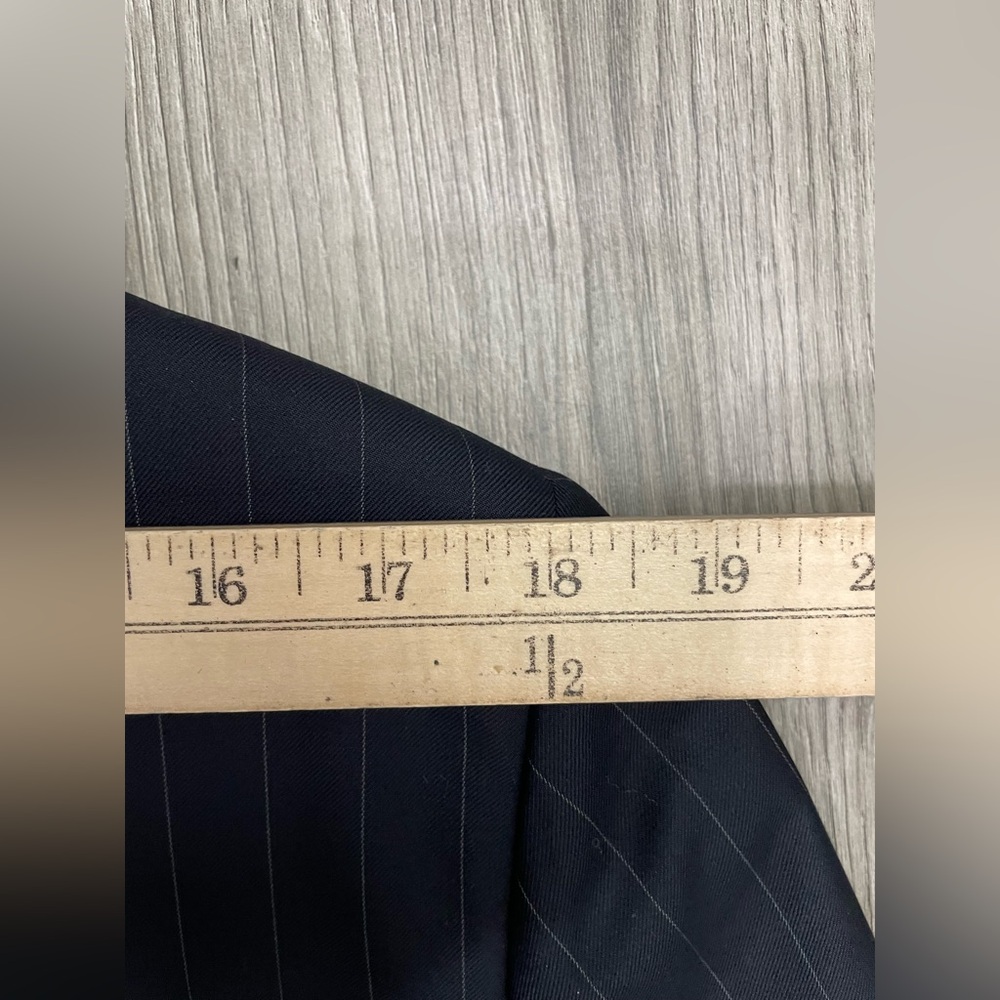 Brooks Brothers Golden Fleece Fitzgerald Dark Navy Blue Pin Stripe Suit 42R/32W - Picture 11 of 16